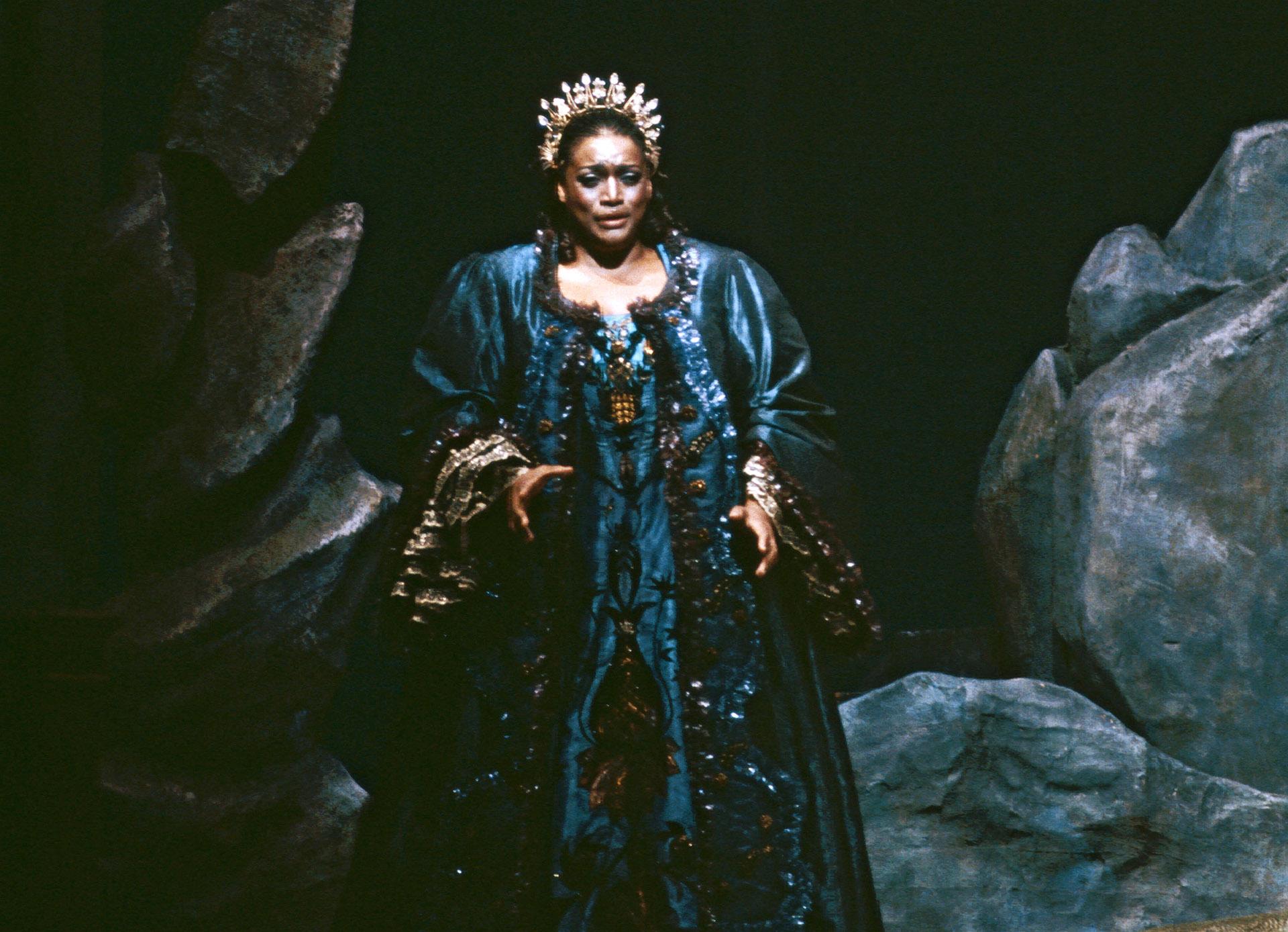 This 1984 image released by the Metropolitan Opera shows Jessye Norman in the title role of Strauss’ “Ariadne auf Naxos,” in New York. (Erika Davidson / Metropolitan Opera via AP)