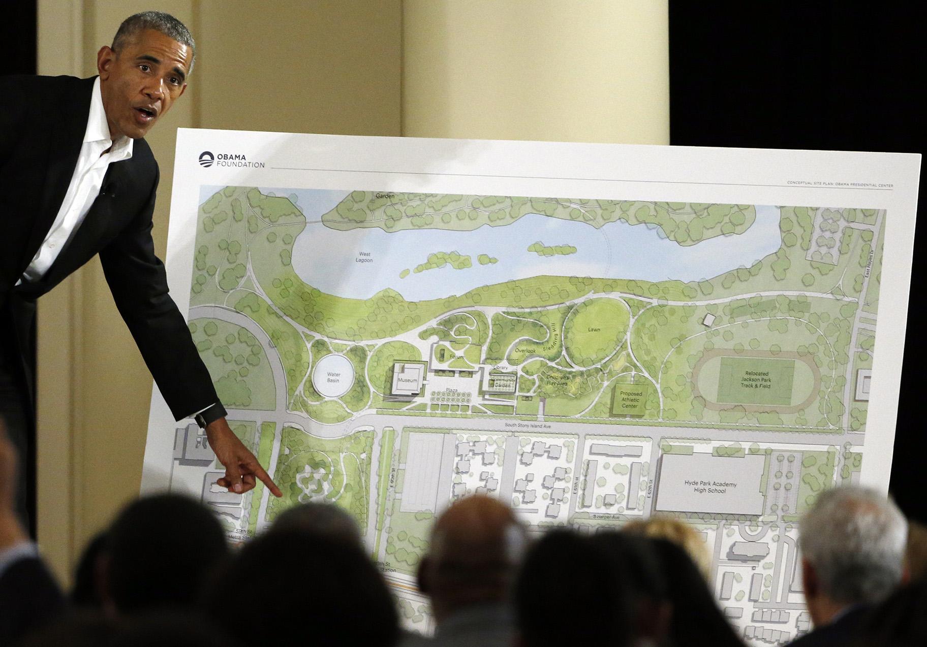In this May 3, 2017 file photo, former President Barack Obama speaks at a community event on the Presidential Center at the South Shore Cultural Center in Chicago. (AP Photo / Nam Y. Huh, File)