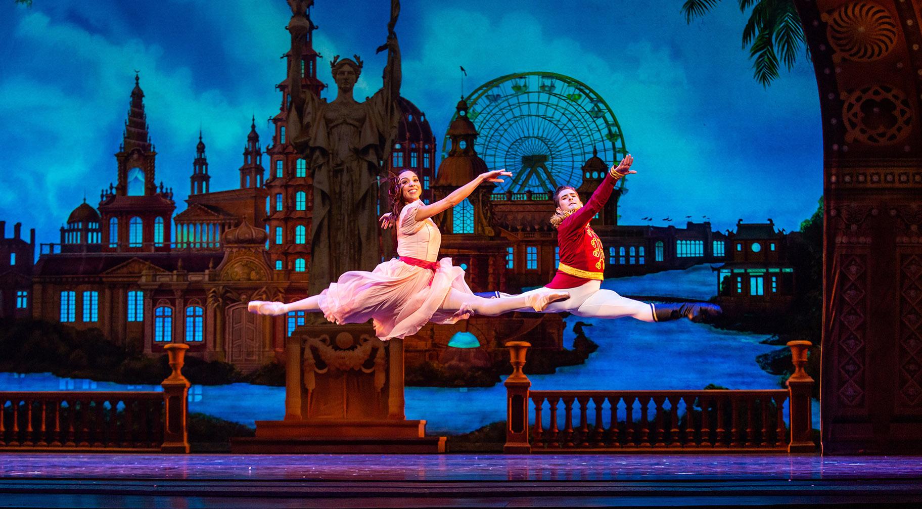 Anais Bueno and Greig Matthews in the Joffrey Ballet production of “The Nutcracker.” (Photo by Cheryl Mann)