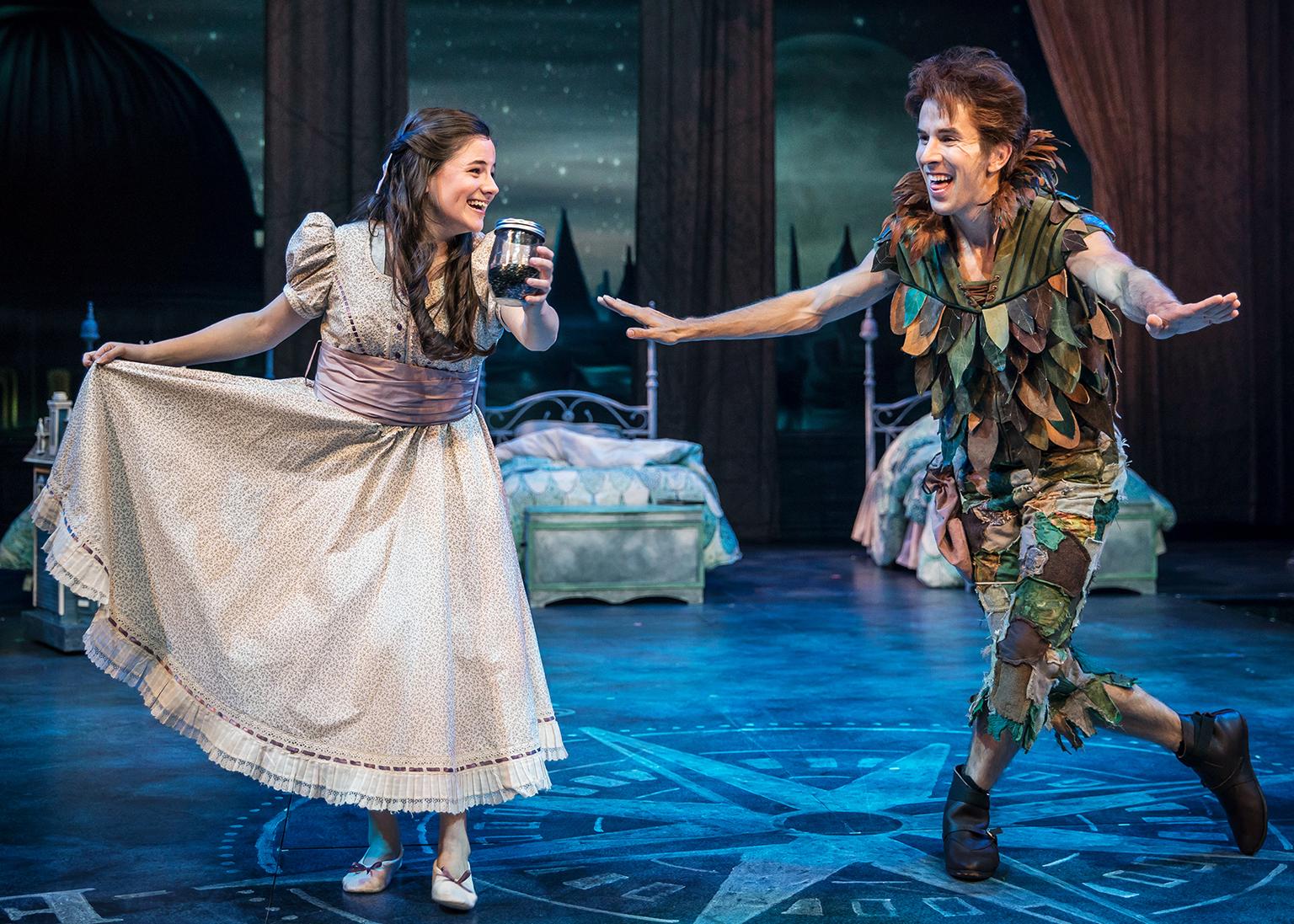 Elizabeth Stenholt and Johnny Shea in “Peter Pan – A Musical Adventure.” (Photo by Liz Lauren)