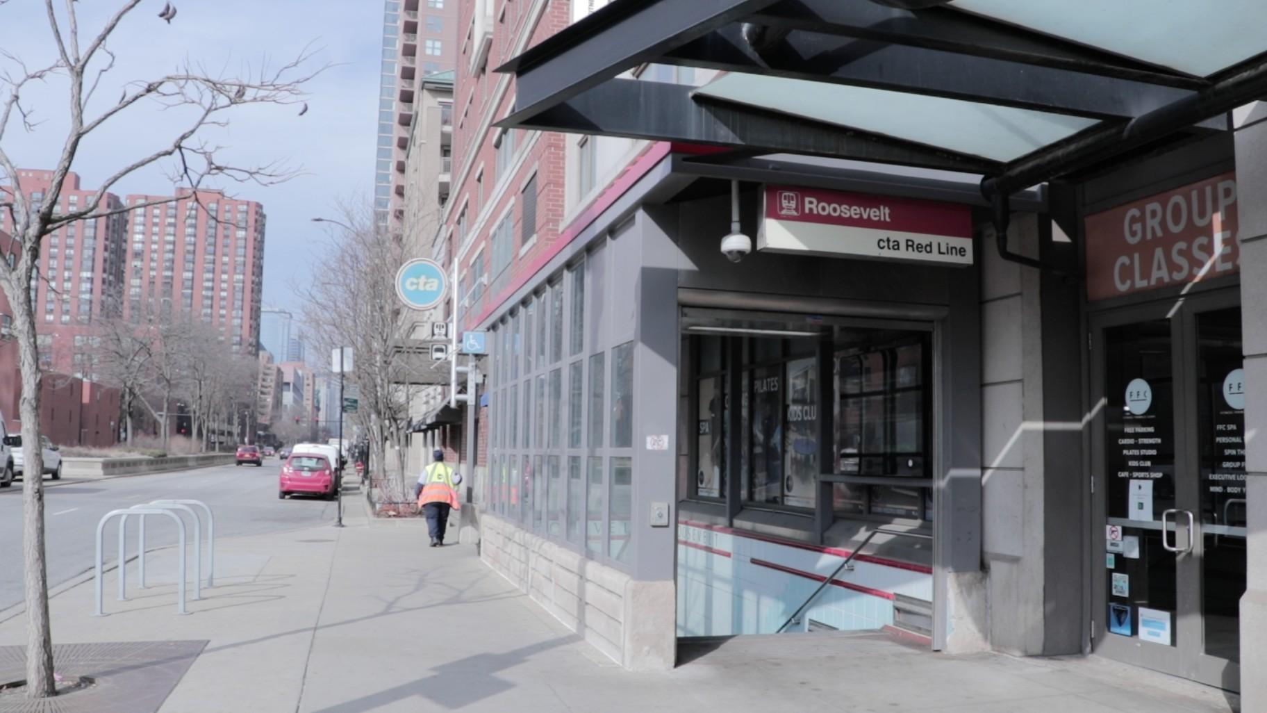 The Roosevelt Red Line station is one of three CTA stations that a group of students are focusing on for their project about improving stations through rider feedback. (Nicole Cardos / WTTW News)