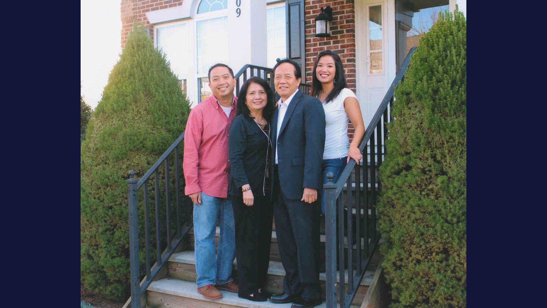 Corazon Amurao, second from left, and family.