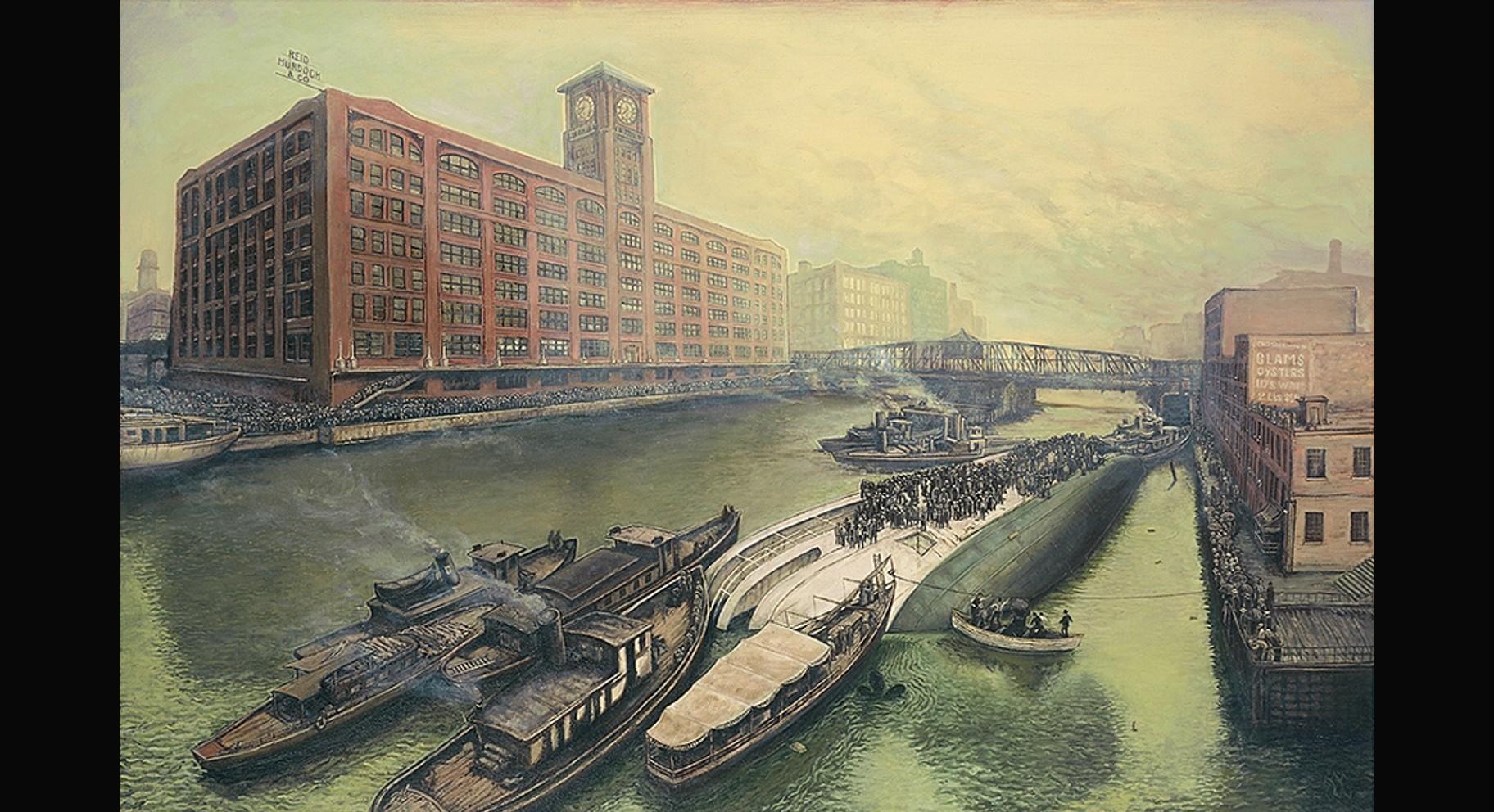 A painting of the 1903 Eastland Disaster in the Chicago River. (Credit: Eric Edward Esper)