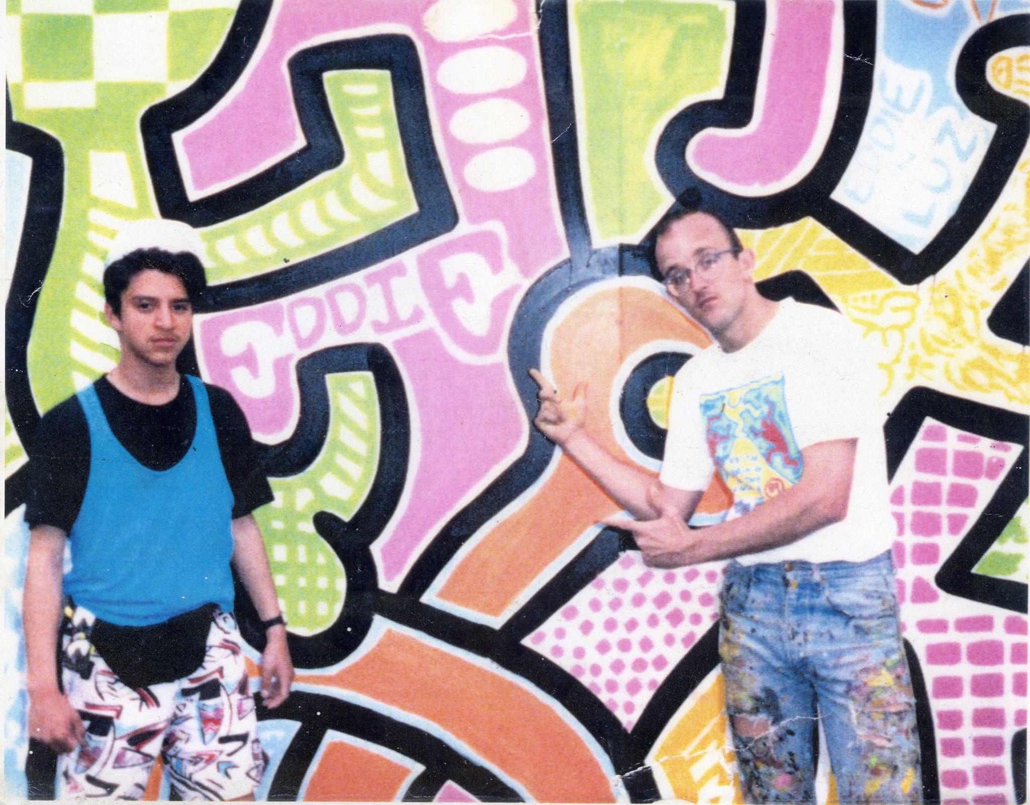 Eddie Alvarado and Keith Haring in 1989.