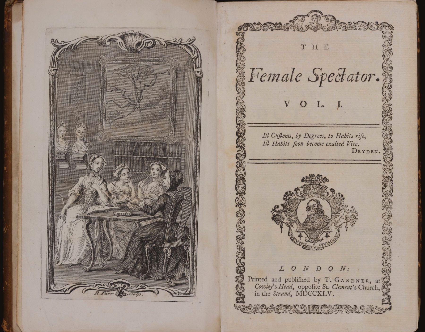 A copy of "The Female Spectator," the "Lady Whistledown" of its day. (Courtesy of the Newberry Library)