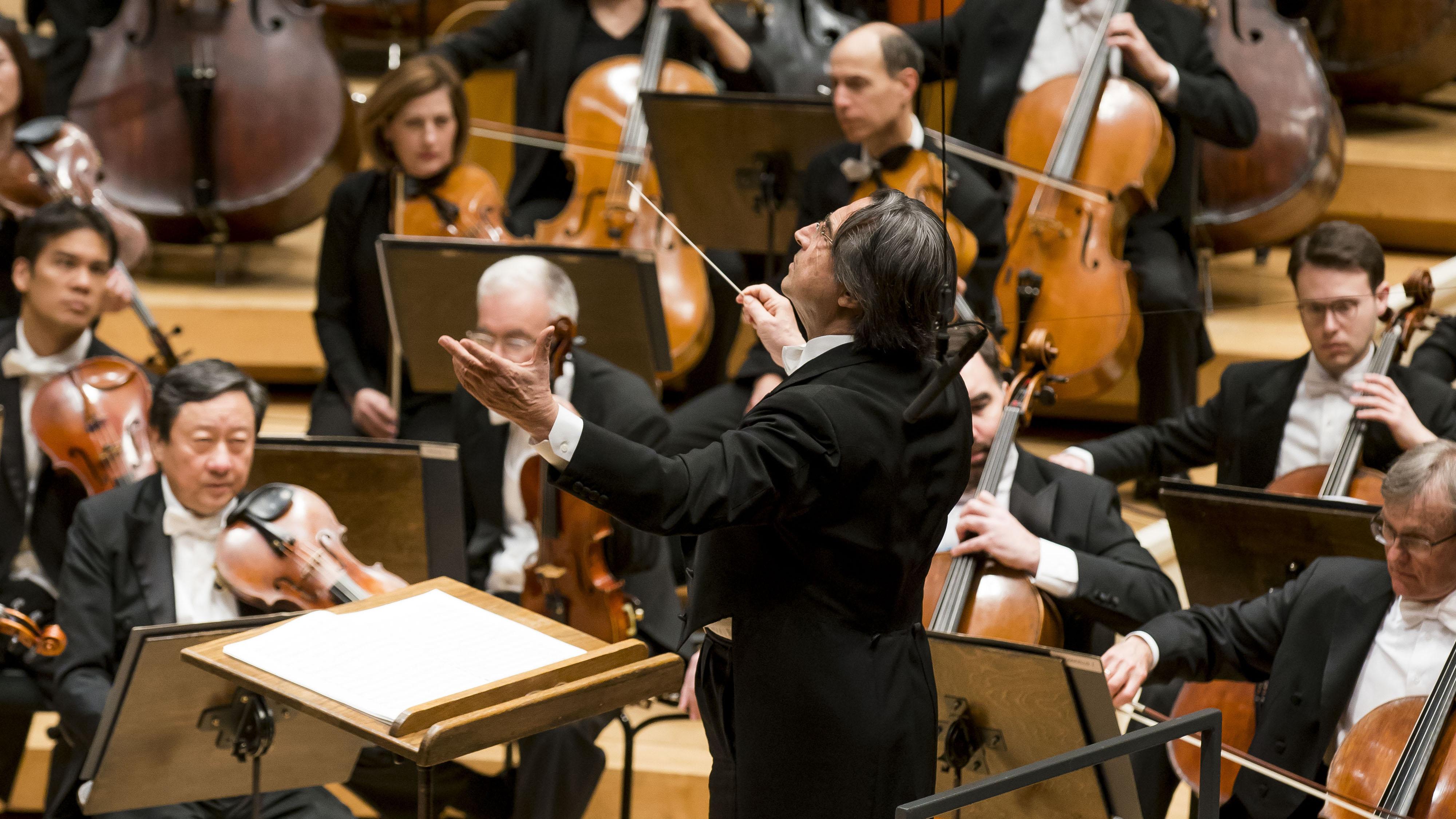 Zell Music Director Riccardo Muti leads the Chicago Symphony Orchestra in a program of works by Debussy and Tchaikovsky in the final weekend of his April residency at Symphony Center. (© Todd Rosenberg)