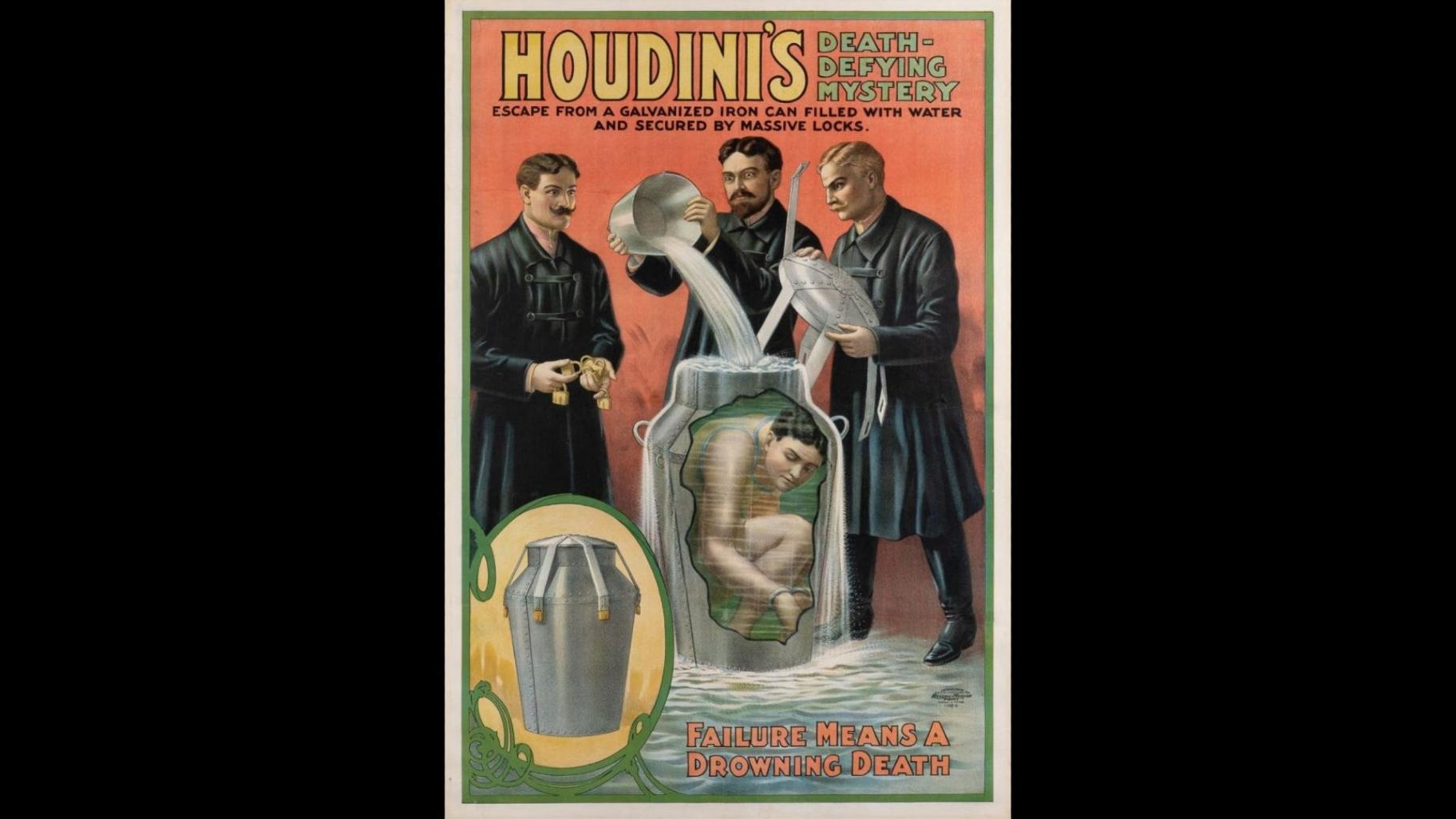 This rare poster featuring Harry Houdini just conjured a world sales record. (Courtesy of Potter & Potter Auctions, Chicago)
