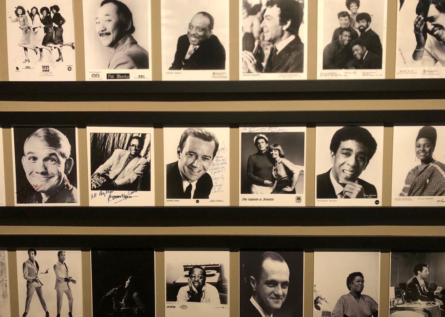 Inside the “A Night at Mister Kelly’s” exhibit at the Newberry Library. (Marc Vitali / WTTW News)