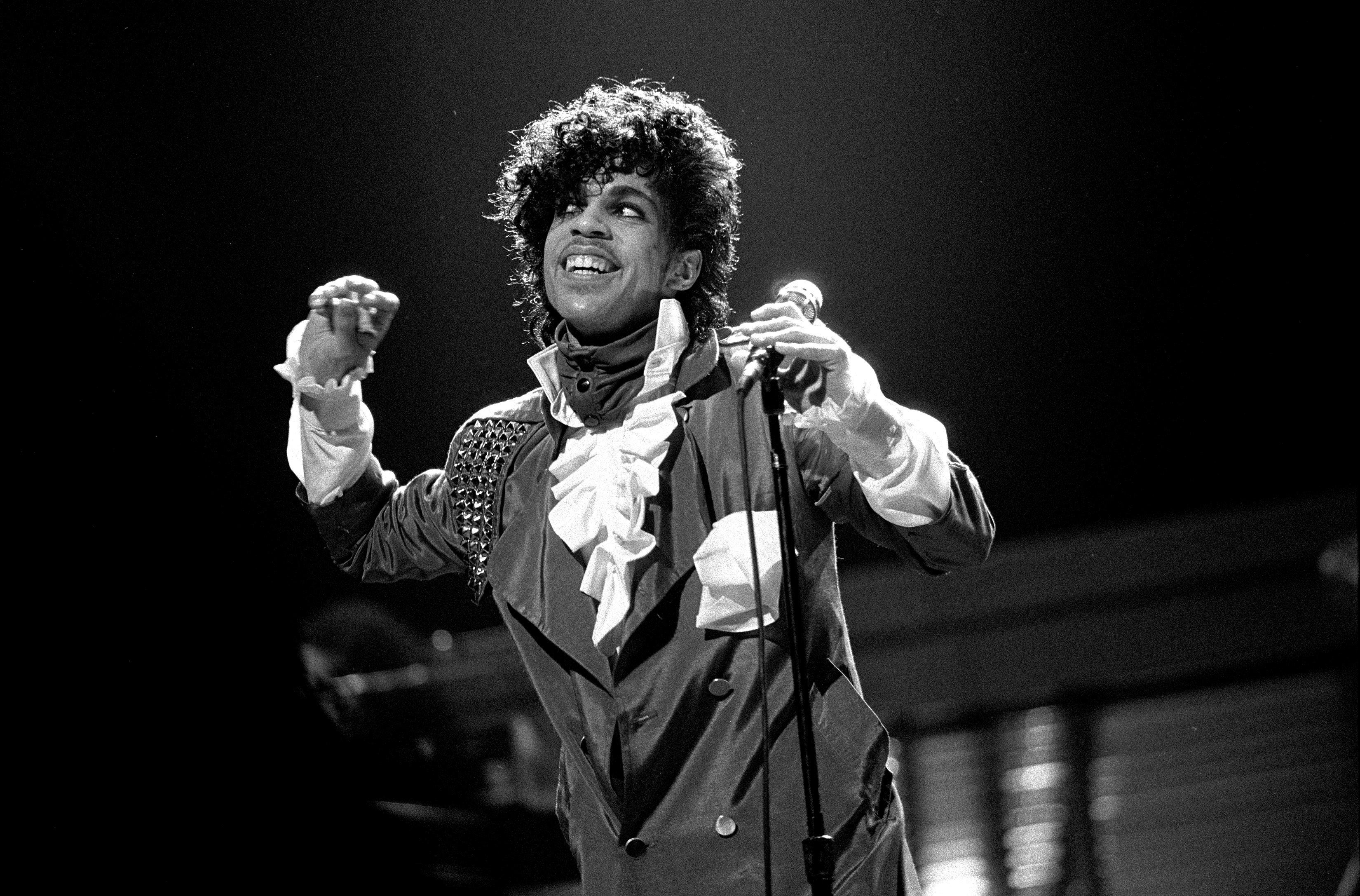 Prince performs at the Auditorium Theatre in 1982. (Courtesy Paul Natkin)