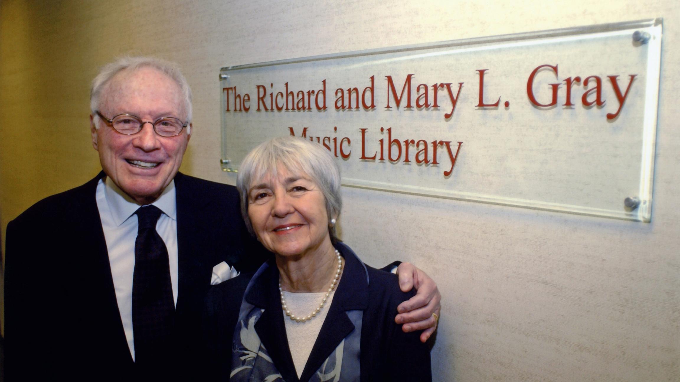 WFMT’s music library is named for Richard and Mary Gray.
