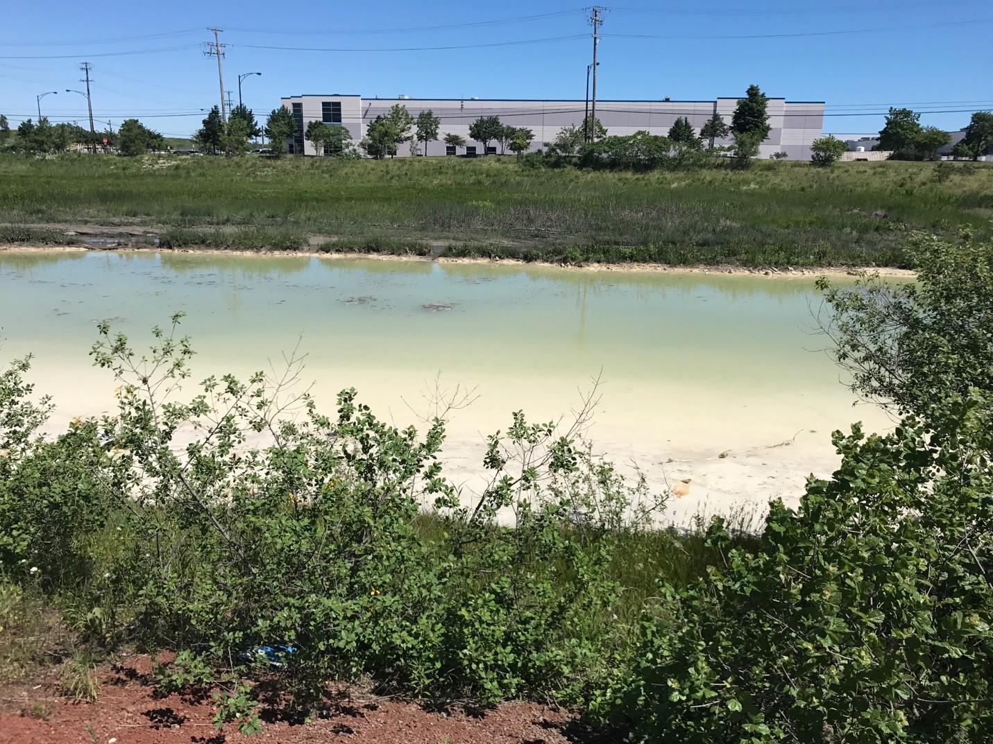 Environmental toxins from the Schroud property have polluted Indian Creek, which flows through the northern portion of the site. (Courtesy Chicago Legal Clinic)