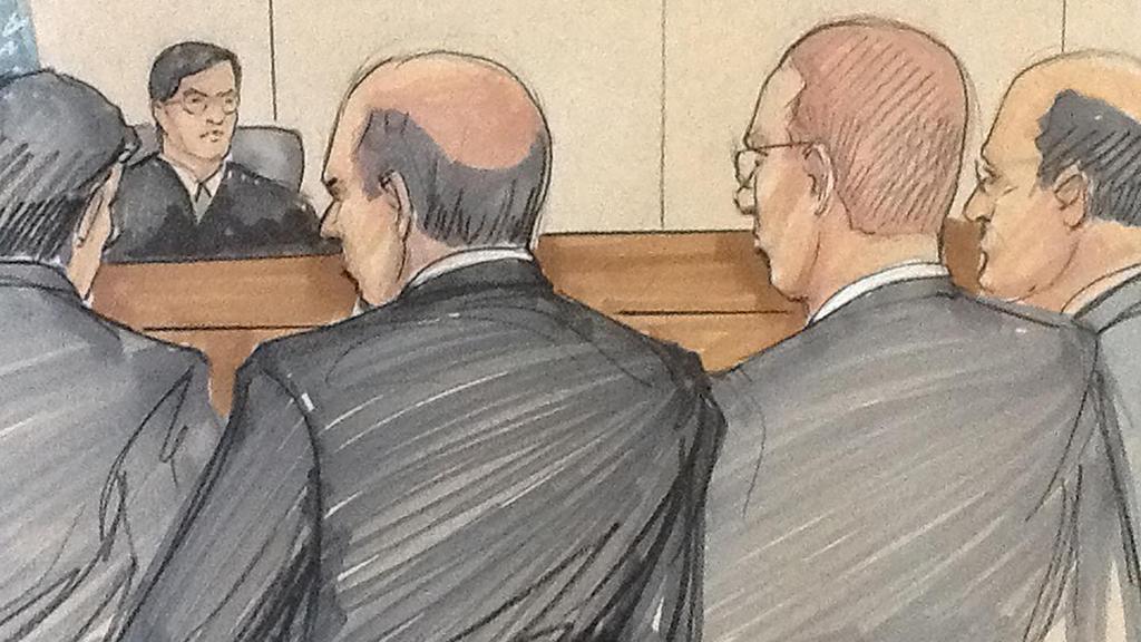 Courtroom sketch from October 2015 depicts Gary Solomon, right, and Thomas Vranas, left, in federal court. (Thomas Gianni)