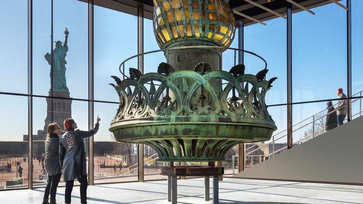 Bird-safe glass was used in the Statue of Liberty Museum in New York City. (Courtesy of FXCollaborative)
