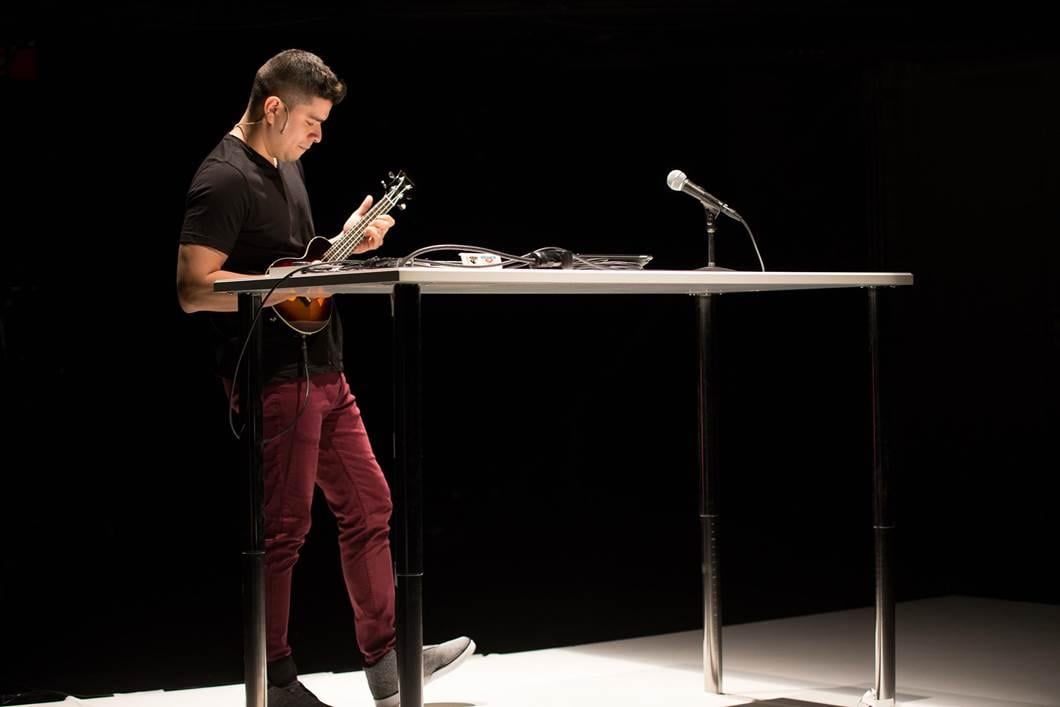 Brian Quijada performs in the one-man show, "Where Did We Sit on the Bus?"(Joel Maisonet)
