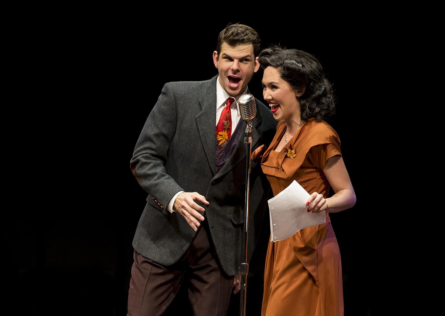 Will Burton and Kimberly Immanuel in “Holiday Inn” at the Marriott Theatre. (Courtesy of Liz Lauren)