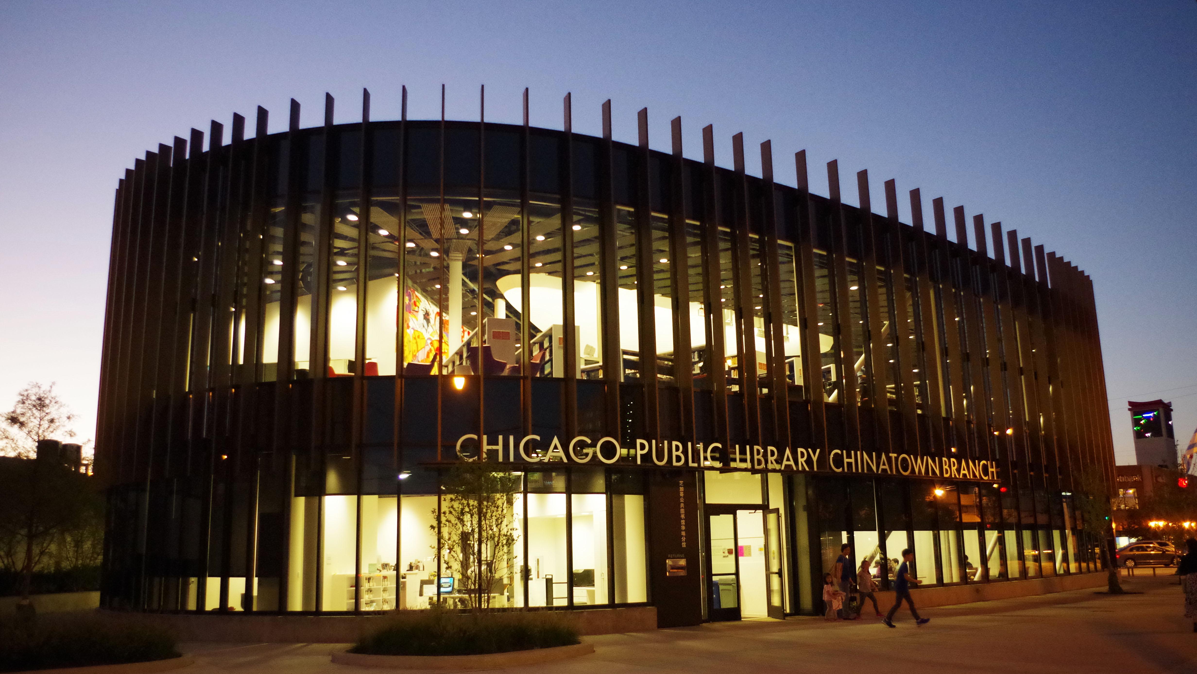 The Chicago Public Library’s revamped Chinatown branch opened in 2015 a feng shui-influenced interior design and expansive views of the city. A design competition for three new CPL branches just wrapped up. (Smart Chicago Collaborative's photostream / Flickr)