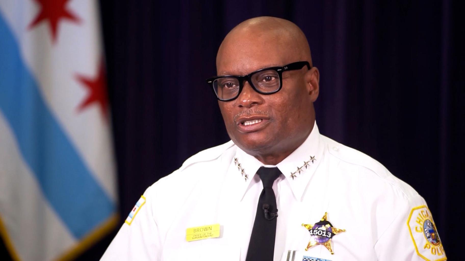 Chicago police Superintendent David Brown says “violent people in possession of weapons” are responsible for uptick in shootings. (CNN)