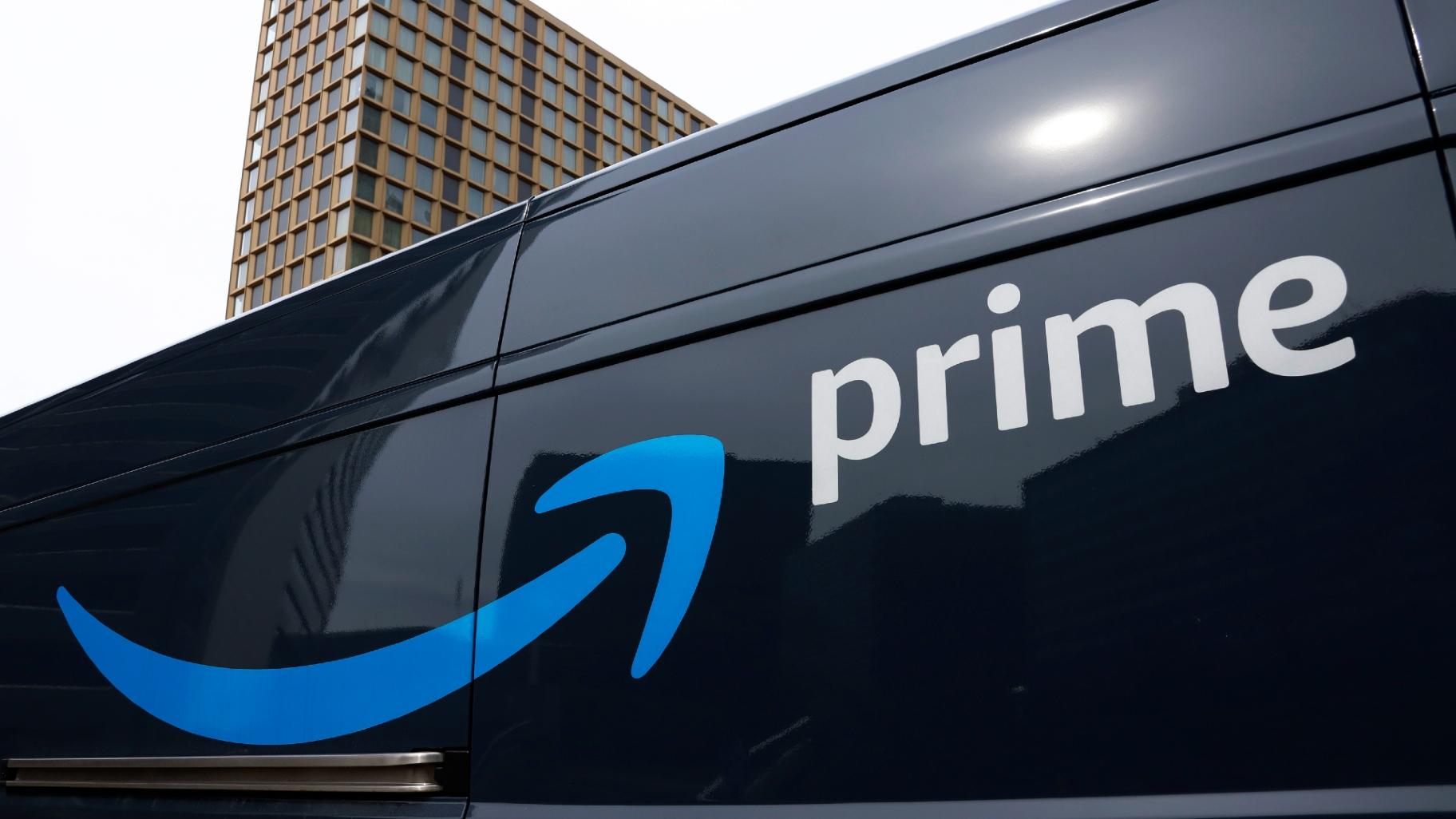 FILE - An Amazon Prime delivery vehicle is seen in downtown Pittsburgh on March 18, 2020. (AP Photo / Gene J. Puskar, File)