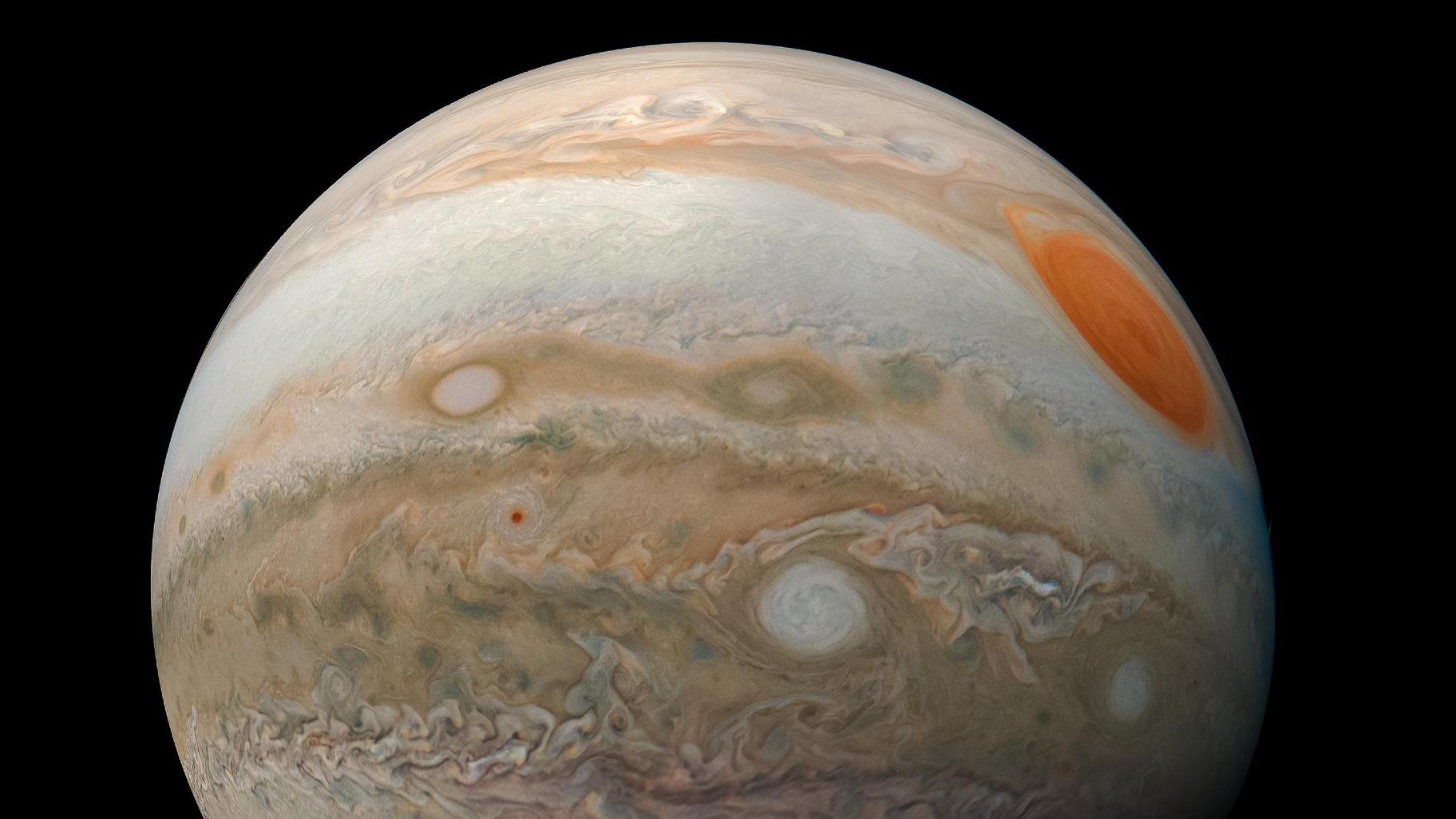 This view of Jupiter was captured by NASA’s Juno spacecraft on Feb. 12, 2019, as the spacecraft performed its 17th science pass of Jupiter. (Courtesy of NASA / JPL-Caltech / SwRI / MSSS)