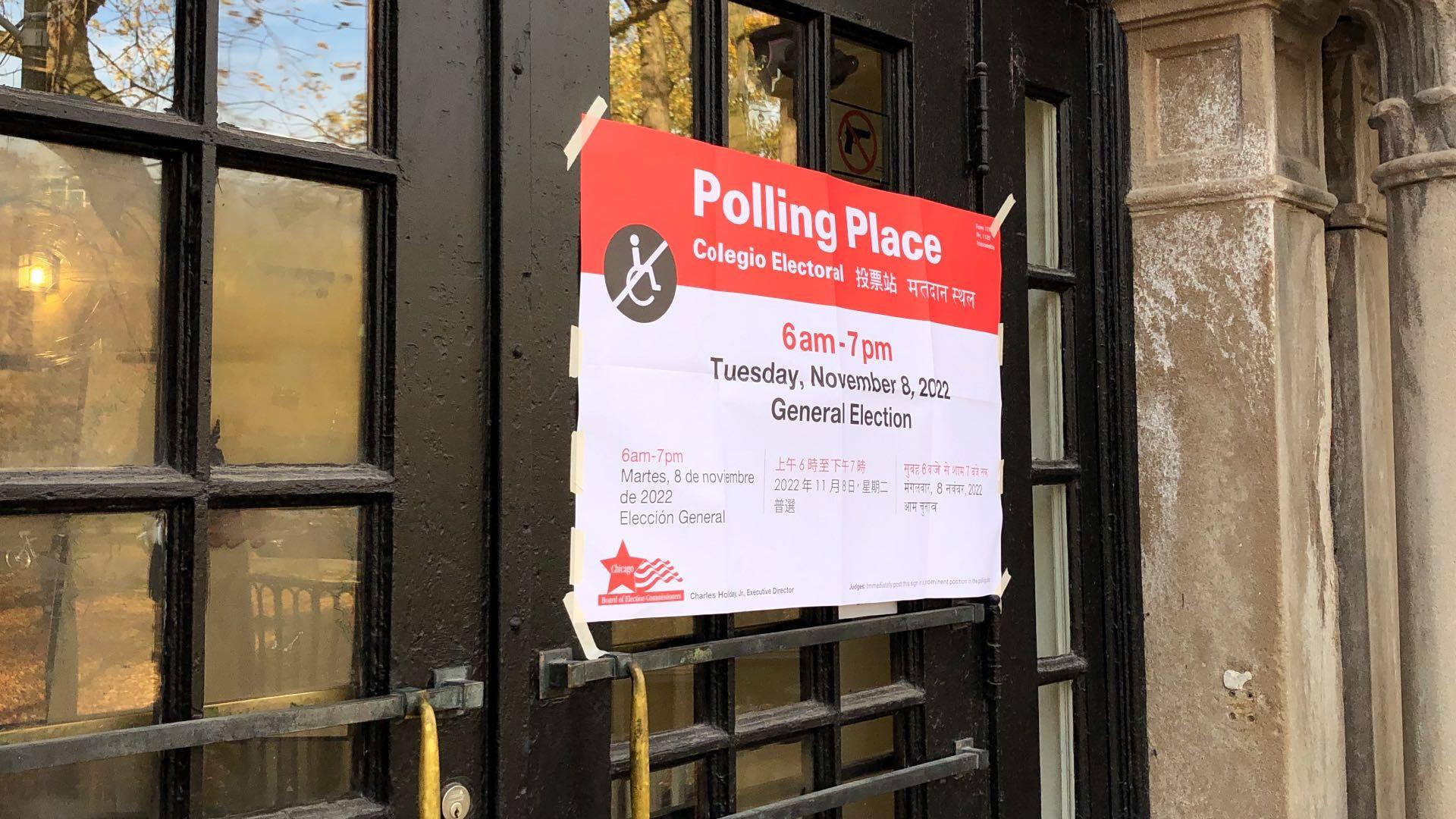 A polling place on the North Side of Chicago is pictured on Nov. 8, 2022. (Patty Wetli / WTTW News)