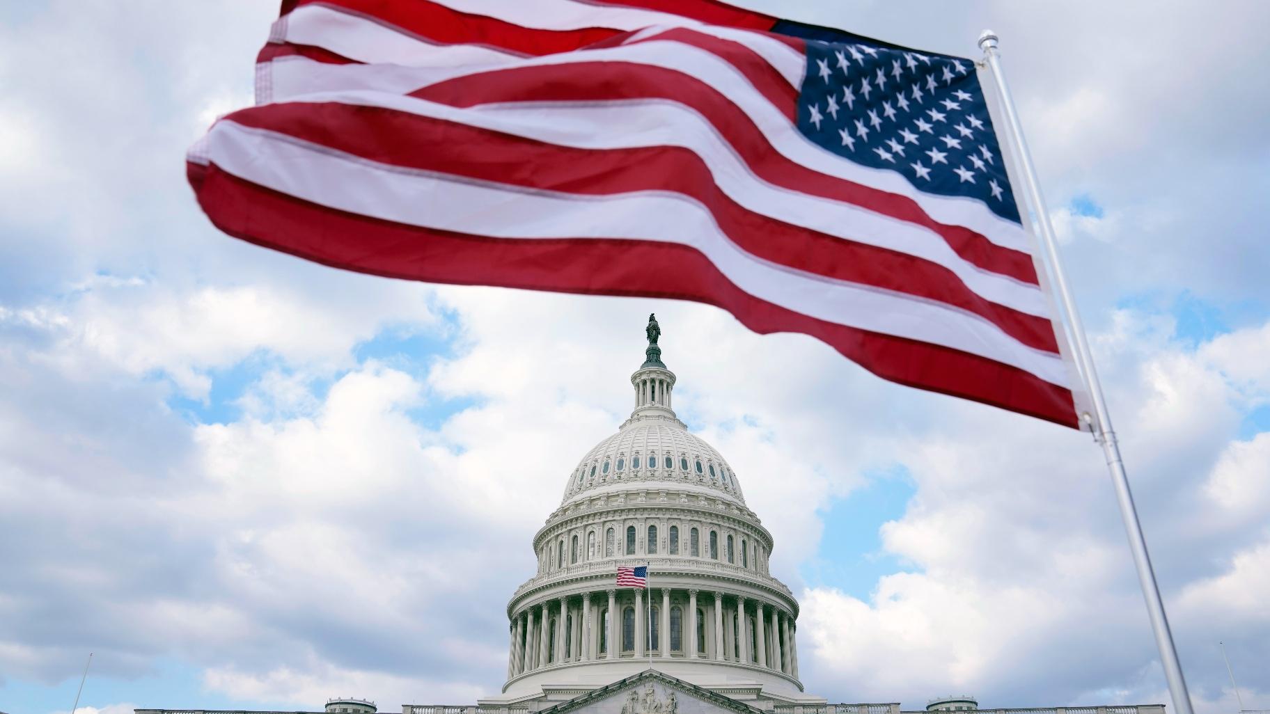 The U.S. Flag flies at the Capitol in Washington, Feb. 6, 2023 (AP Photo / Mariam Zuhaib, File)