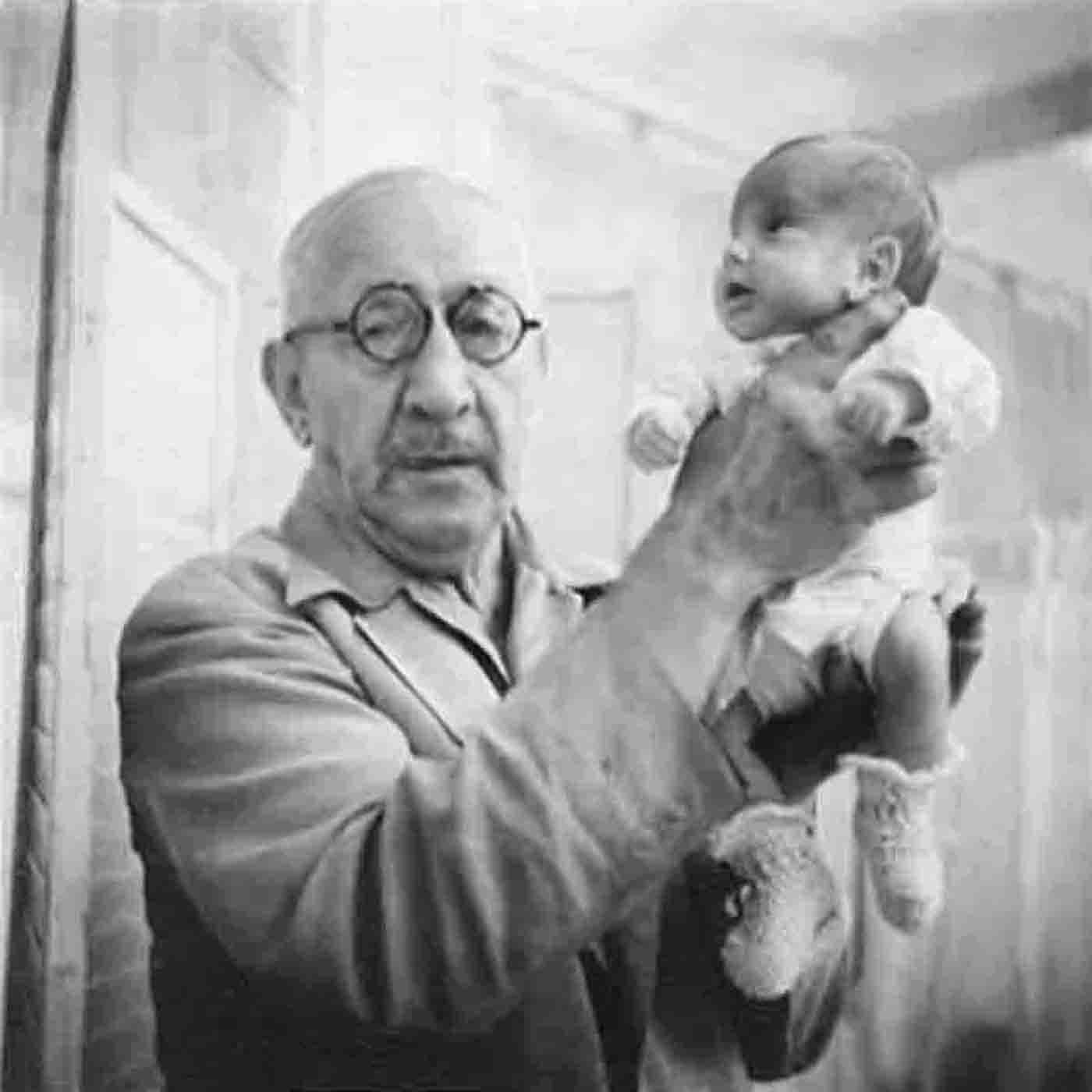 Dr. Couney holding a premature baby. He’s credited with saving an estimated 7,000 children in the early 20th century.  (Courtesy Beth Allen)